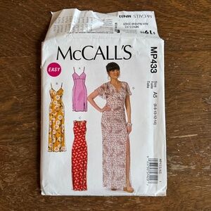 McCall’s M0433 Formal Dress Pattern 5A (Sizes: 6,8,10,12,14)